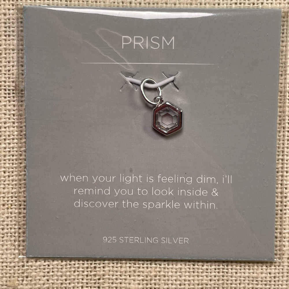 Origami Owl Prism Sterling Silver Hexagon Pendant Charm